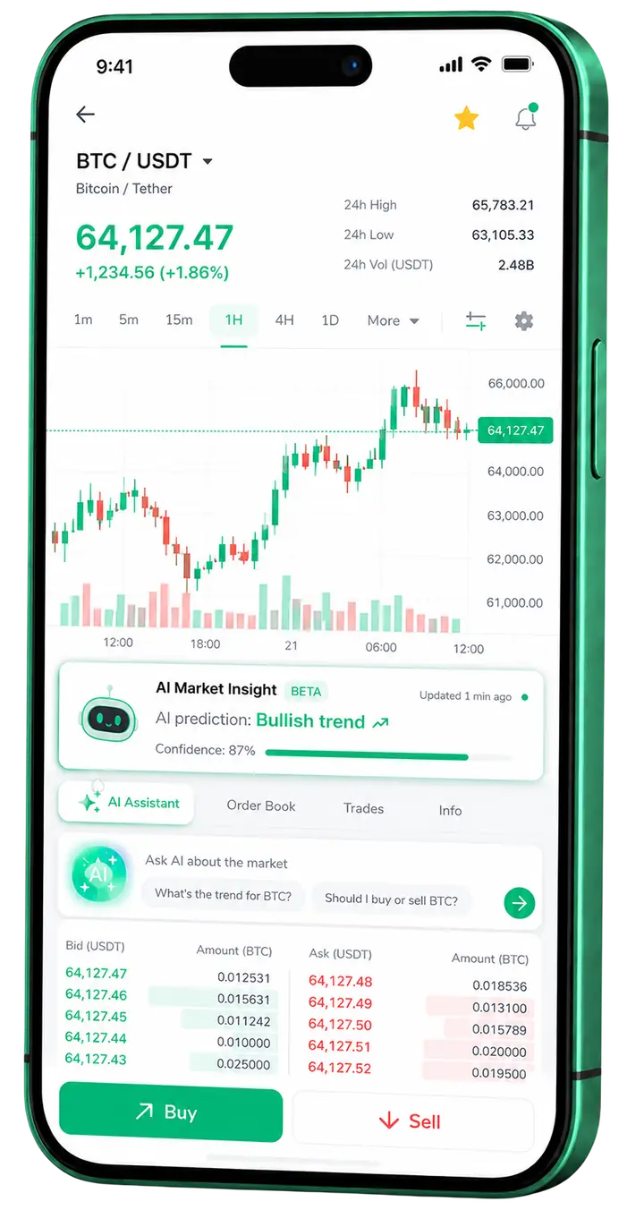 Interface mobile de trading Chamois Fondaria
